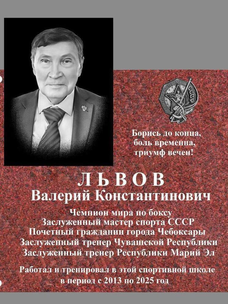 Мемориальную доску в честь боксера Валерия Львова открыли в Чувашии