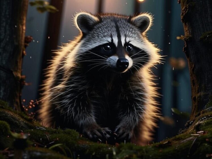 Енот-полоскун неожиданно появился в воронежском заповеднике