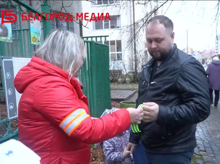 В детсаду № 43 Белгорода детям и родителям раздали светоотражатели
