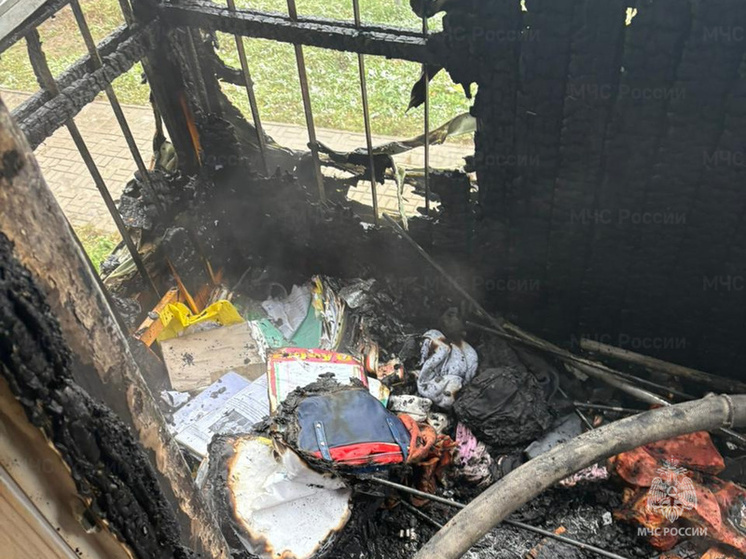 В Калуге 13 человек тушили пожар на Новаторской улице