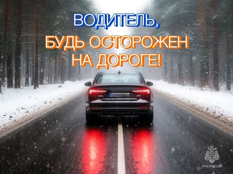 МЧС призывает водителей к повышенной осторожности на дорогах
