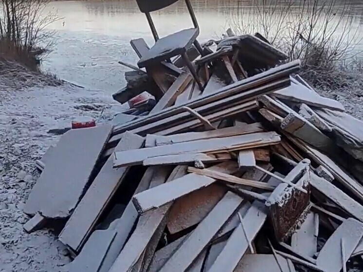 Очередная несанкционированная свалка возникла прямо на берегу озера рядом с Петрозаводском