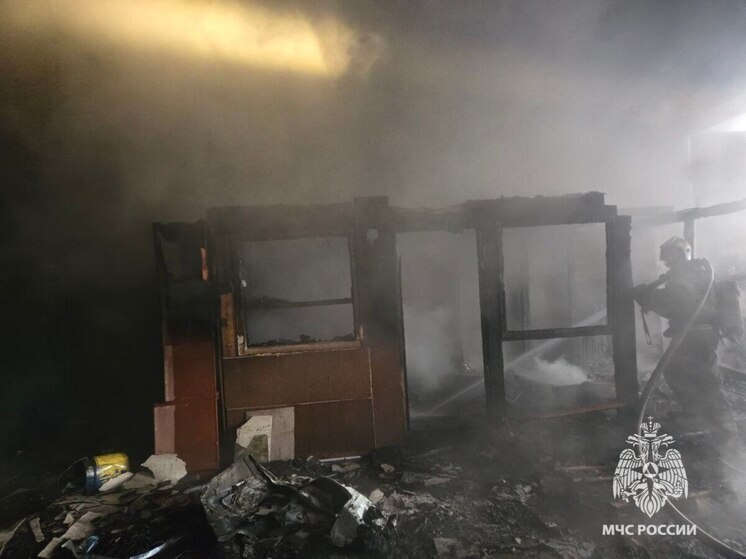 В Томске 27 спасателей тушили огонь в пустующем здании на проспекте Ленина