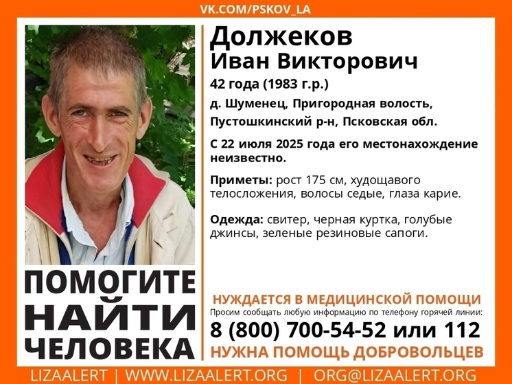 Поиски нуждающегося в медпомощи 42-летнего жителя Пустошкинского округа продолжаются