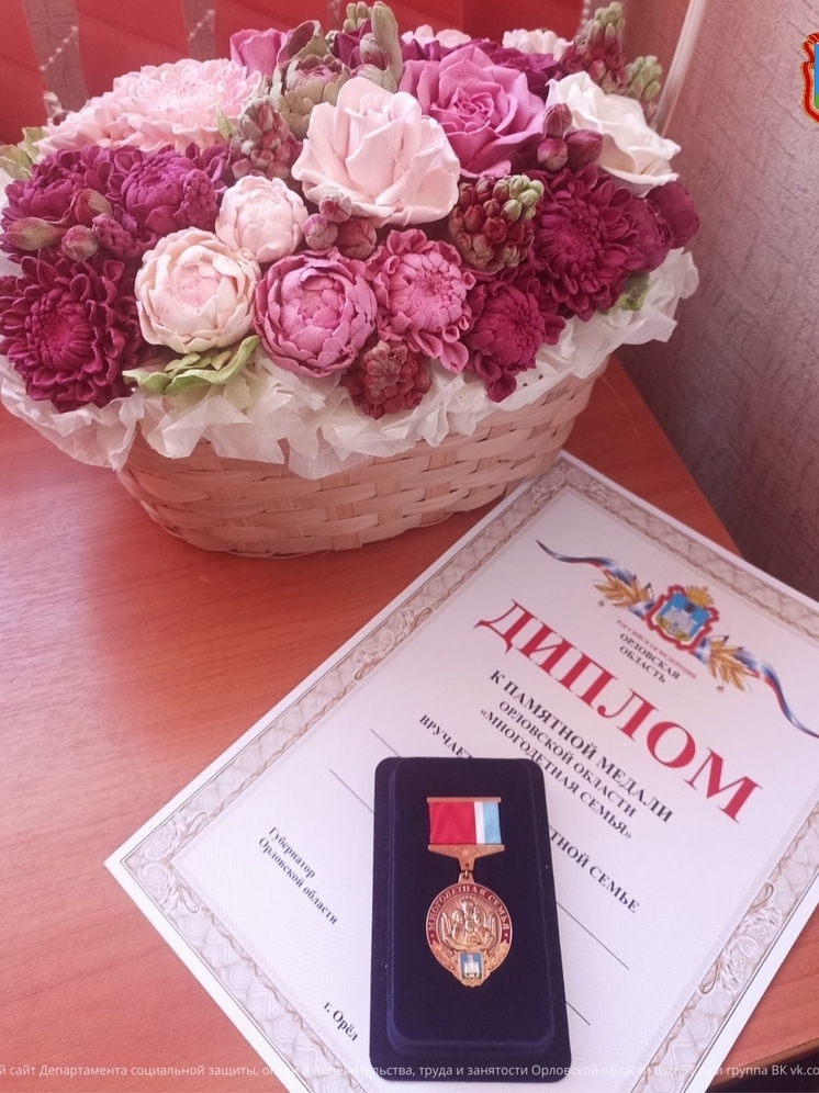 На Орловщине свыше 300 многодетных семей получат памятные медали ко Дню матери