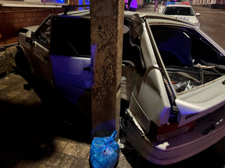 Под Липецком молодой водитель влетел в световую опору