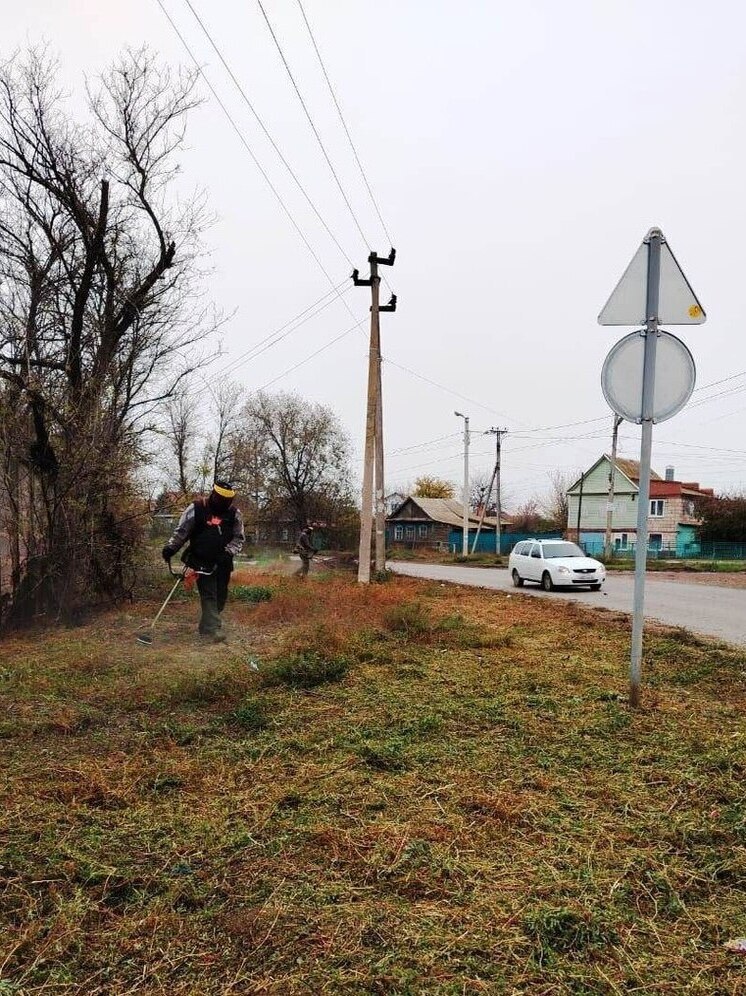 В Астрахани скос сорной растительности продолжается даже осенью