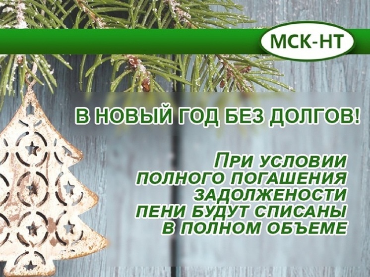 ООО «МСК-НТ» проводит акцию «В Новый год без долгов»
