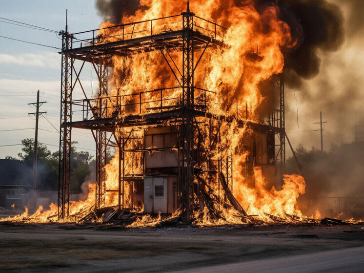 В Иволгинске в Бурятии после пожара на подстанции ведутся аварийно-восстановительные работы