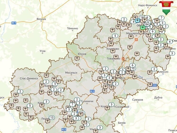 Интерактивная карта точек бесплатного Wi-Fi  появилась в Калужском регионе