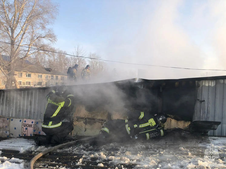Пожар площадью 200 квадратных метров произошел в гаражном боксе в Бийске