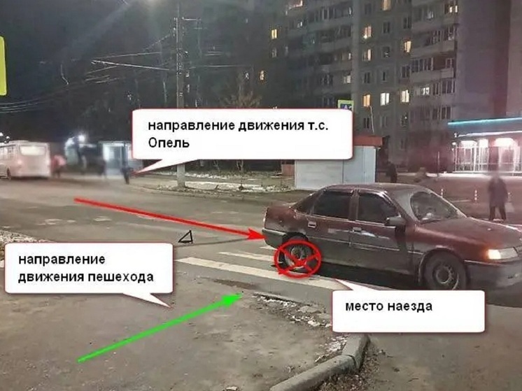 Костромские ДТП: водитель «Опеля» сбил костромичку на пешеходном переходе