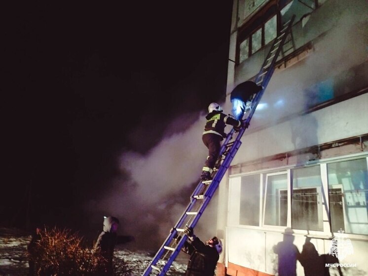 Пожарные спасли людей с балконов горящего дома в Омском районе