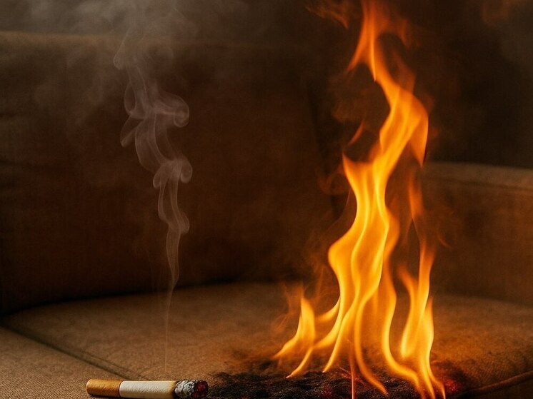 Дом загорелся в селе Алханай