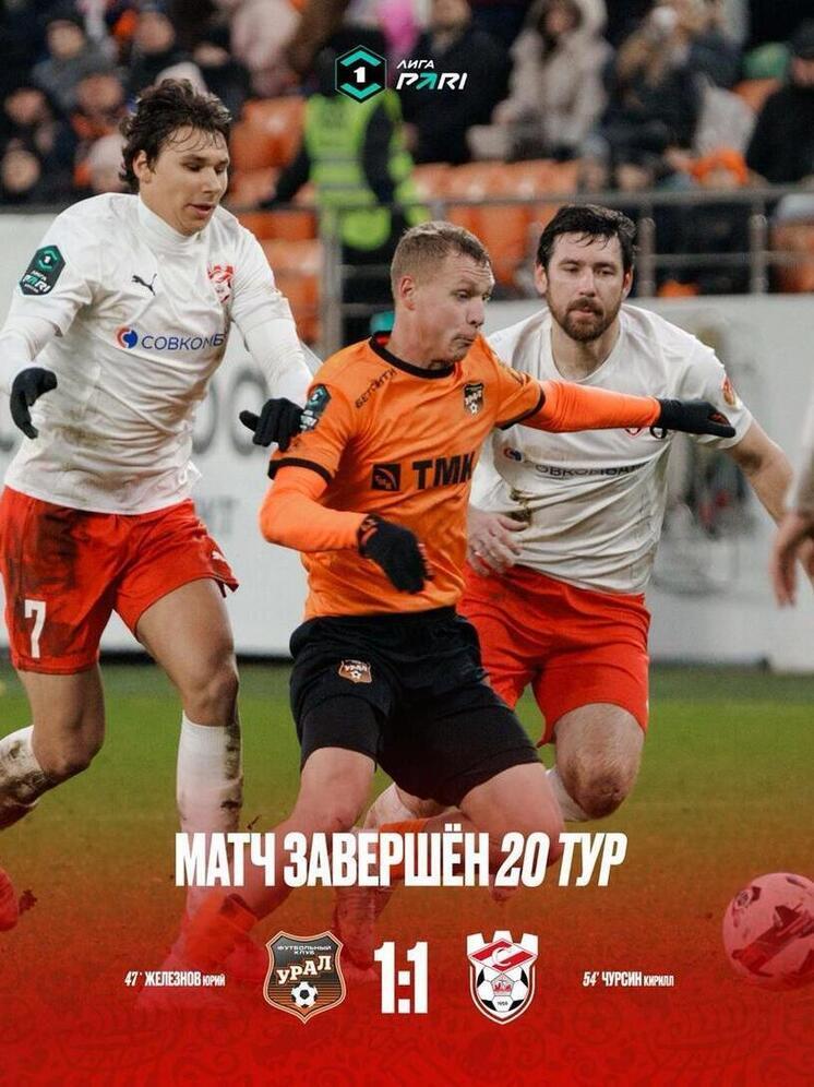 Костромской «Спартак» на выезде сыграл вничью с «Уралом» из Екатеринбурга