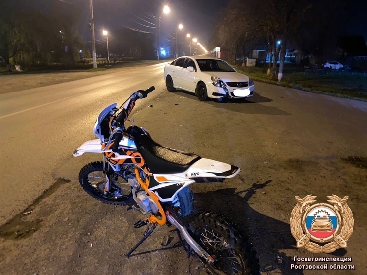 В Ростовской области подросток на питбайке пострадал в ДТП с иномаркой