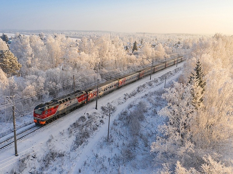 В выходные в Костроме побывал туристический поезд "Зимняя сказка"