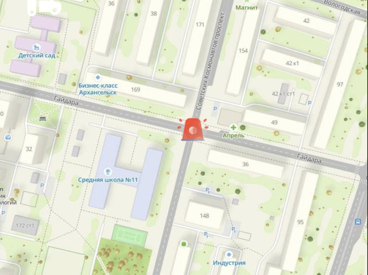 В Архангельске перекрывают перекрёсток Советских Космонавтов-Гайдара