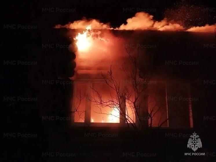 Семь спасателей тушили баню в людиновской Голосиловке