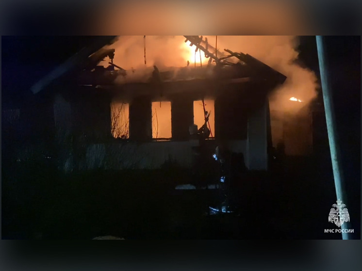 В Новгородском округе полностью сгорел частный дом