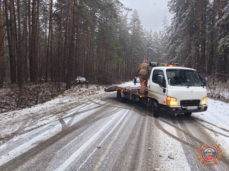 Бийские инспекторы помогли автомобилистке, слетевшей с дороги