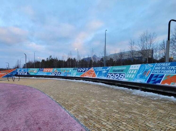 В Сургуте на набережной СурГУ появился масштабный мурал