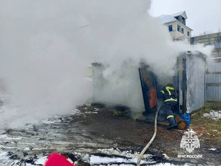 В городе Тверской области пожарные не дали сгореть хозпостройке