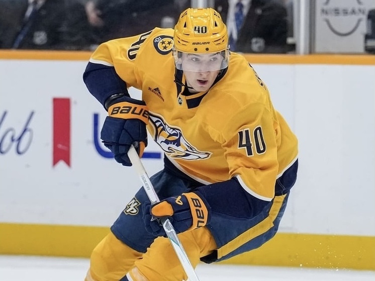 Федор Свечков забросил первую шайбу за «Нэшвилл Предаторз» в этом сезоне НХЛ