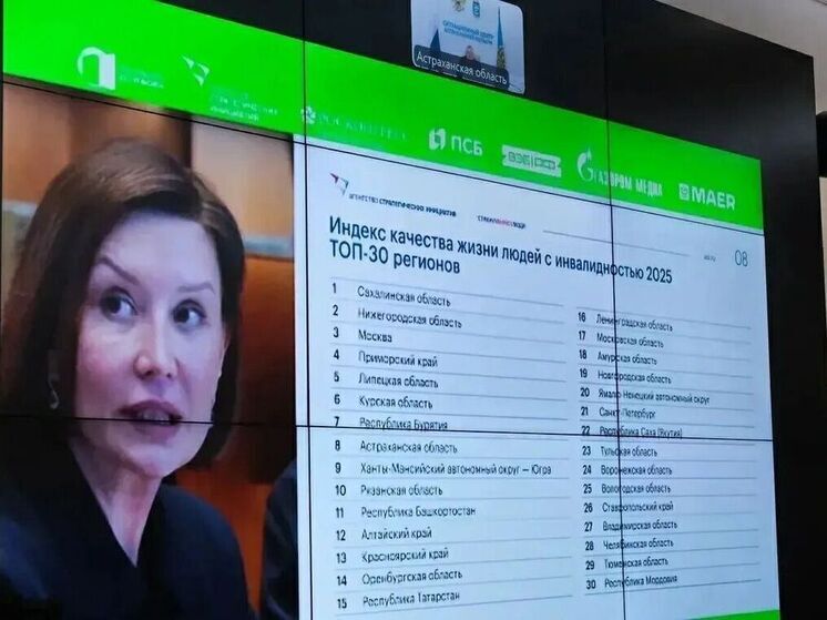 Астраханская область вошла в десятку рейтинга регионов по индексу качества жизни людей с инвалидностью
