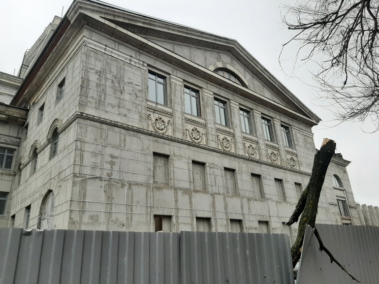 На территории театра оперы и балета в Саратове падают деревья