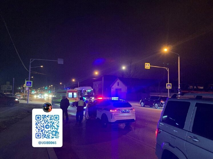 В Южно-Сахалинске иномарка сбила пешехода на пешеходном переходе