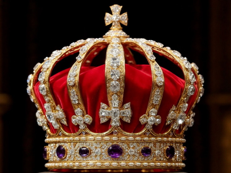 Посетительница Михайловского замка примерила модель Большой императорской короны