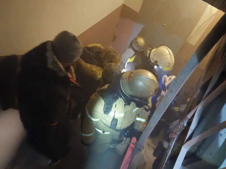 В Барнауле огнеборцы спасли двоих детей во время пожара в многоквартирнике