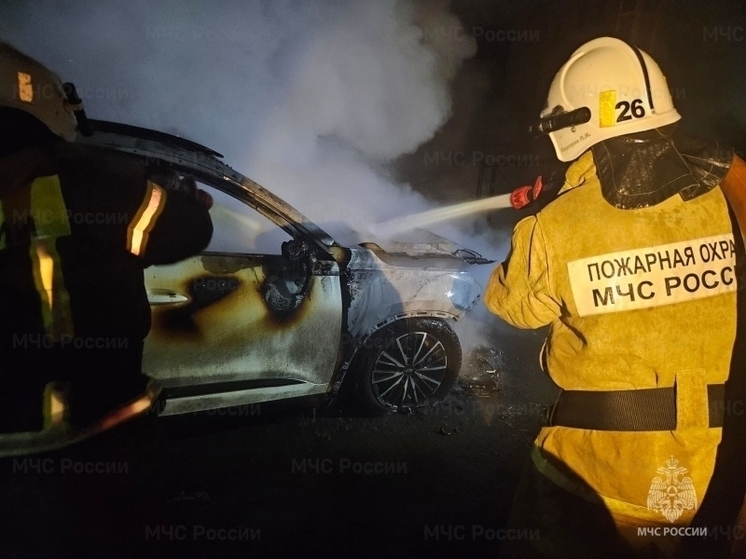 В Орловской области потушили горящий автомобиль