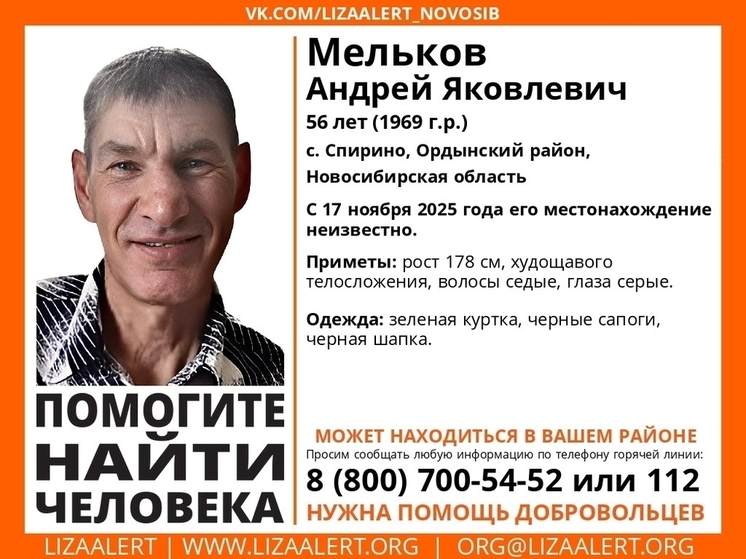 В Новосибирской области десять дней ищут мужчину в зеленой куртке