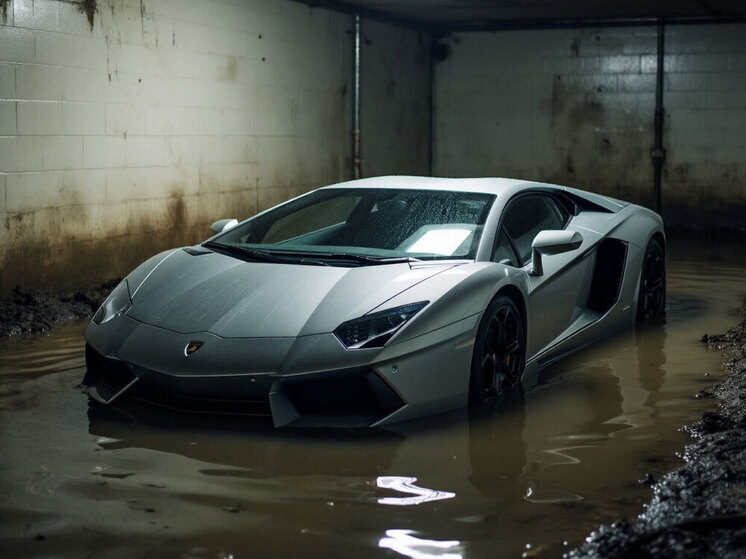 В подвале частного дома на Верхней Березовке под Улан-Удэ в грунтовых водах утонул ламборгини