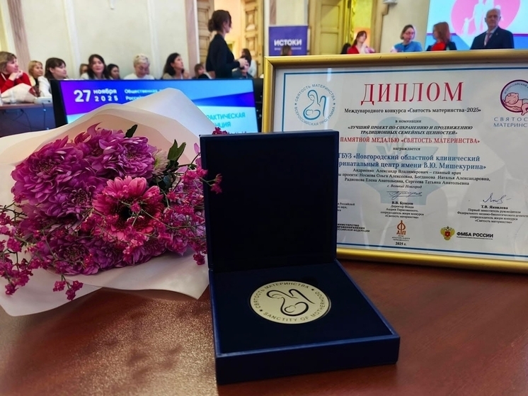 Новгородскому перинатальному центру вручили медаль «Святость материнства»