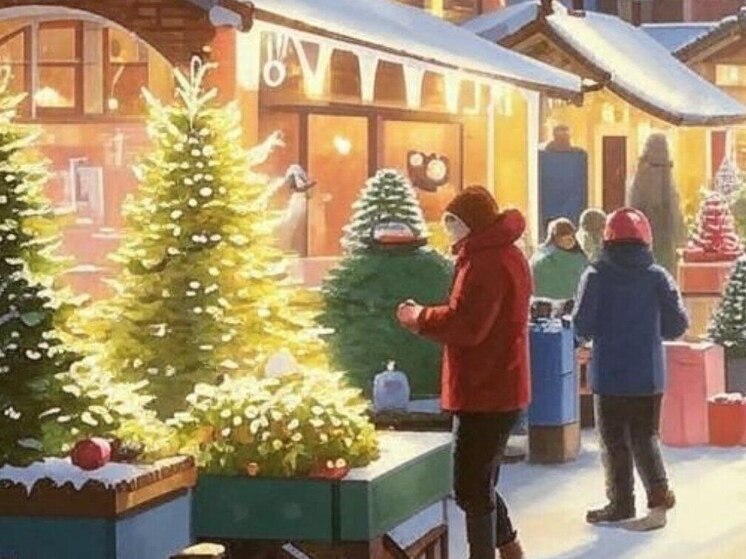 На улицах Воронежа начали продавать живые ели