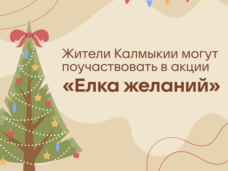 Жителей Калмыкии пригласили принять участие в ежегодной новогодней акции «Ёлка желаний»