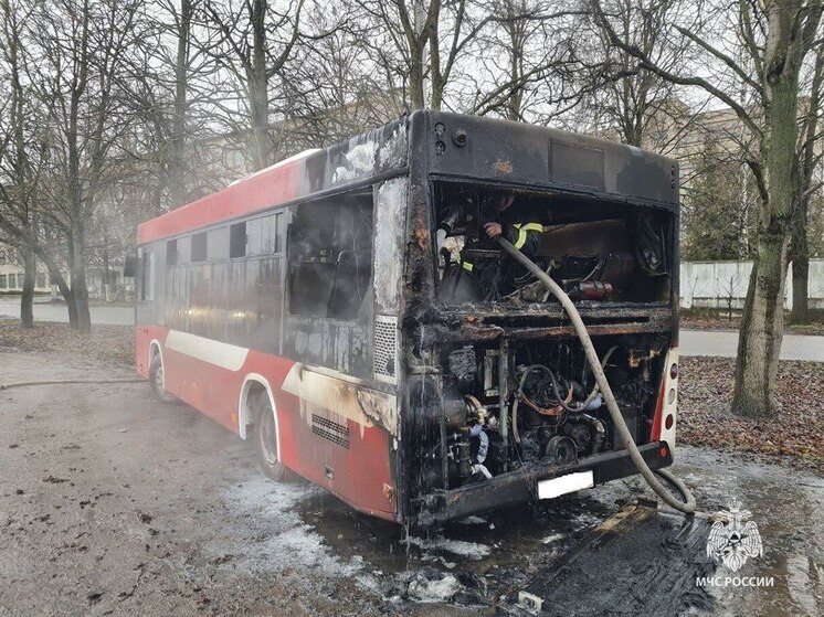  В Туле, на улице 5-я Криволученская сгорел пассажирский автобус