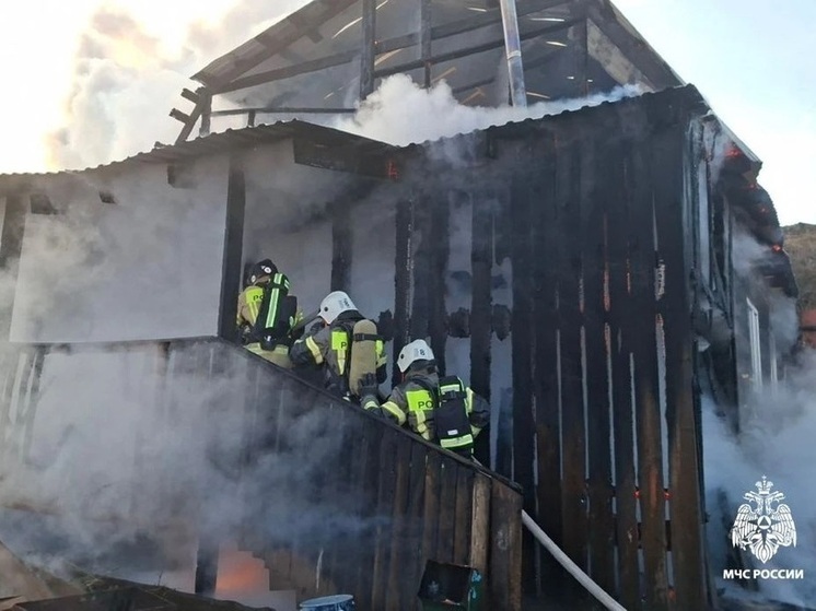 На Алтае спасатели вынесли газовый баллон из горящего дома