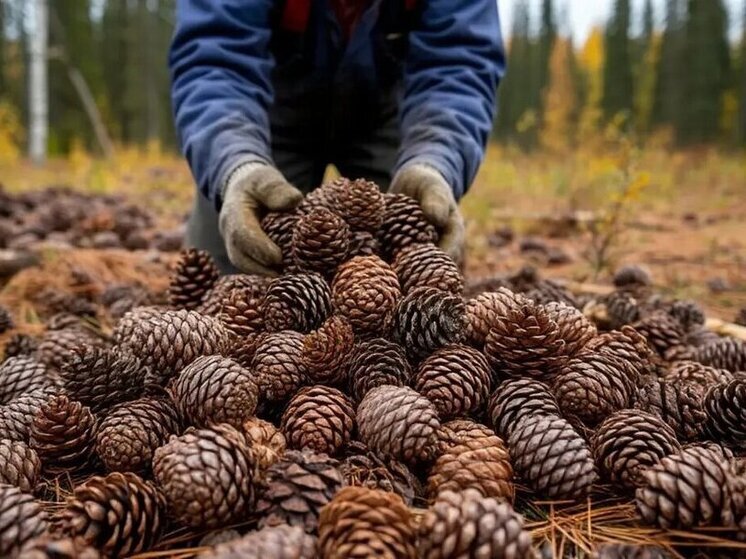 Шесть с половиной тонн шишек собрали в Карелии: стоимость килограмма варьируется от 60-ти до 80-ти рублей