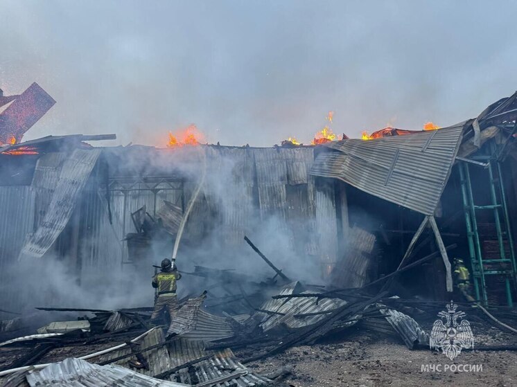 В Махачкале полностью потушили пожар в мебельном цехе