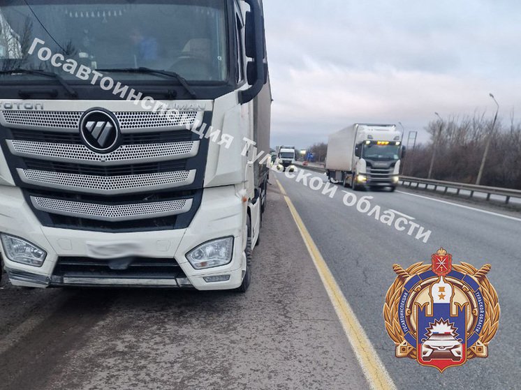 На трассе М-4 под Ефремовом после столкновения Hyundai с фурой пострадали двое
