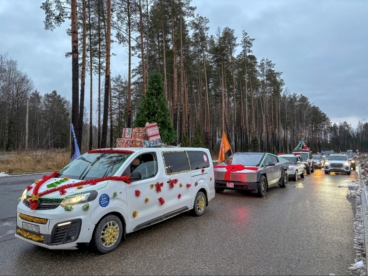 В Перми прошел автопарад Дедов Морозов и Снегурочек