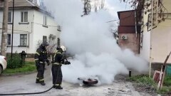  В Феодосии потушили горящий мотоцикл