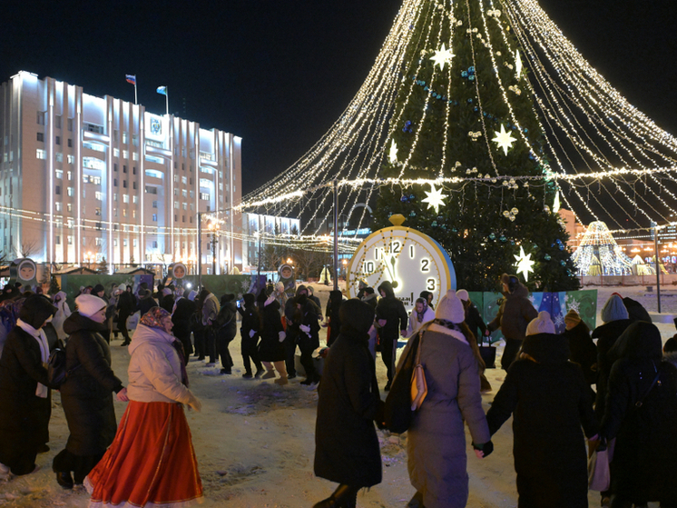 Ёлочка, гори! В центре Хабаровска новогодняя красавица засияла огнями