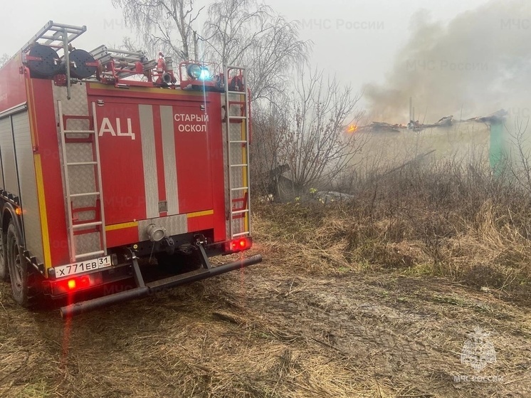 В Старооскольском округе при пожаре в заброшенном доме погиб бездомный