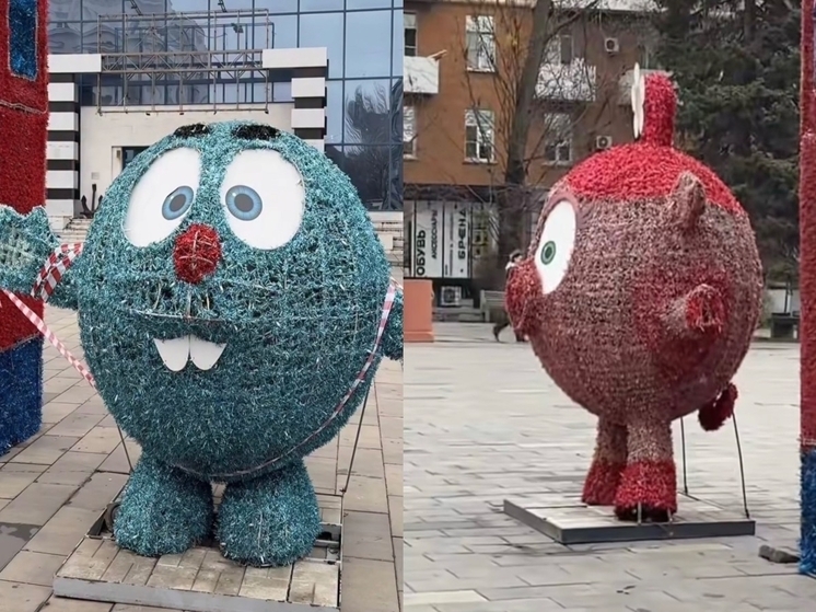 Жителей Ростова шокировали новогодние фигуры «Смешариков» в центре города