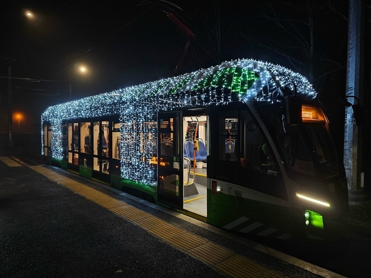 В Курске на маршрут №1 выпустили новогодний трамвай «Ветерок»